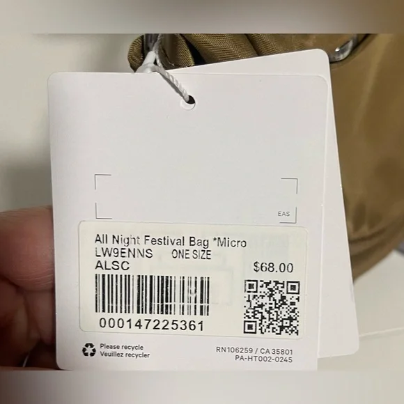 Lululemon All Night Festival Bag Micro NWT One Size - Picture 3 of 9